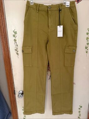 Judy Blue  Olive Green ( Matcha ) Cargo Pants with Flap Pockets